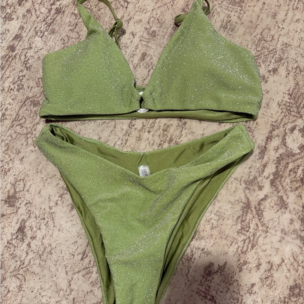 Green Glitter Bikini Set